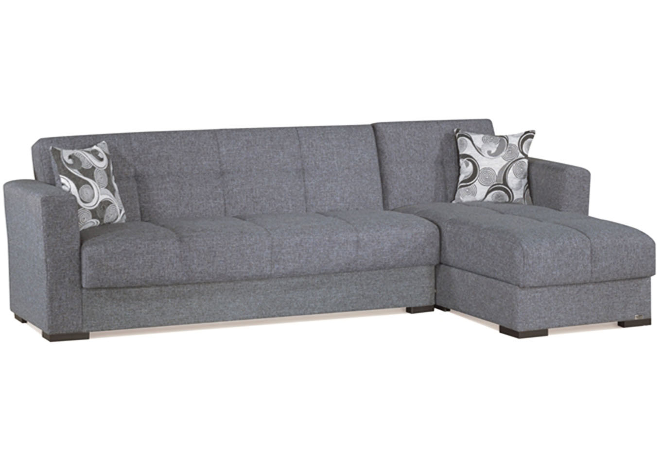 Mystic Gray Chenille Sectional Affordable Furniture & Carpet Chicago, IL